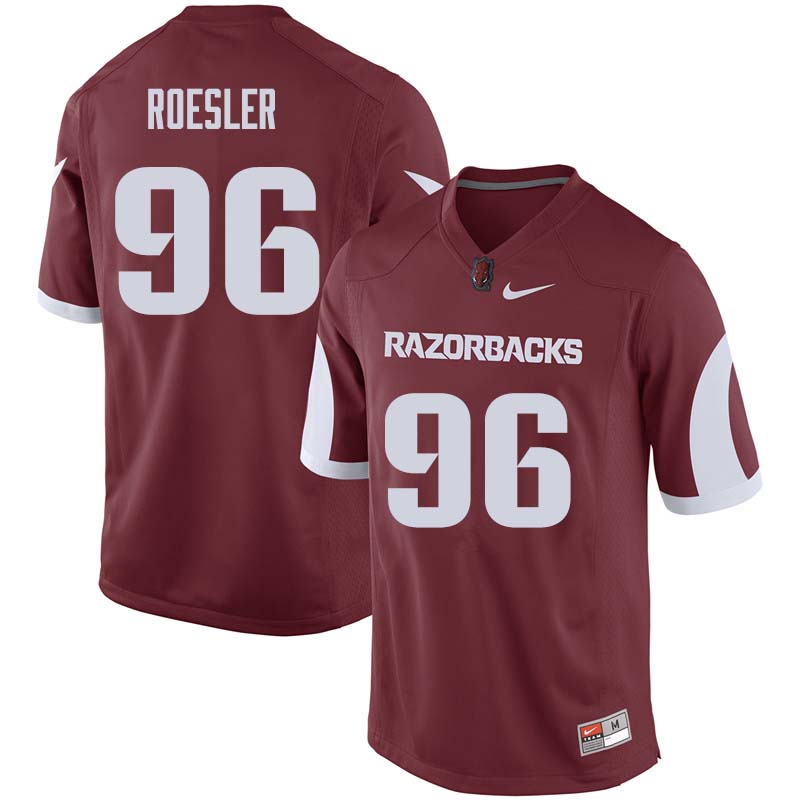 Men #96 Karl Roesler Arkansas Razorback College Football Jerseys Sale-Cardinal